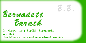 bernadett barath business card